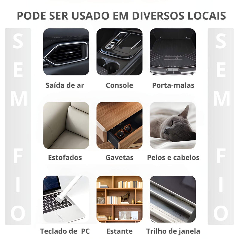 Aspirador de Pó Para Carro Sem Fio - Cleanz