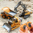 Escavadeira, Caminhão e Trator de Esteira de Controle Remoto Sem Fio - Yigong - Constru Toy