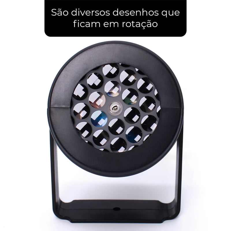 Projetor Natalino LED RGB Rotativo com Desenhos de Natal