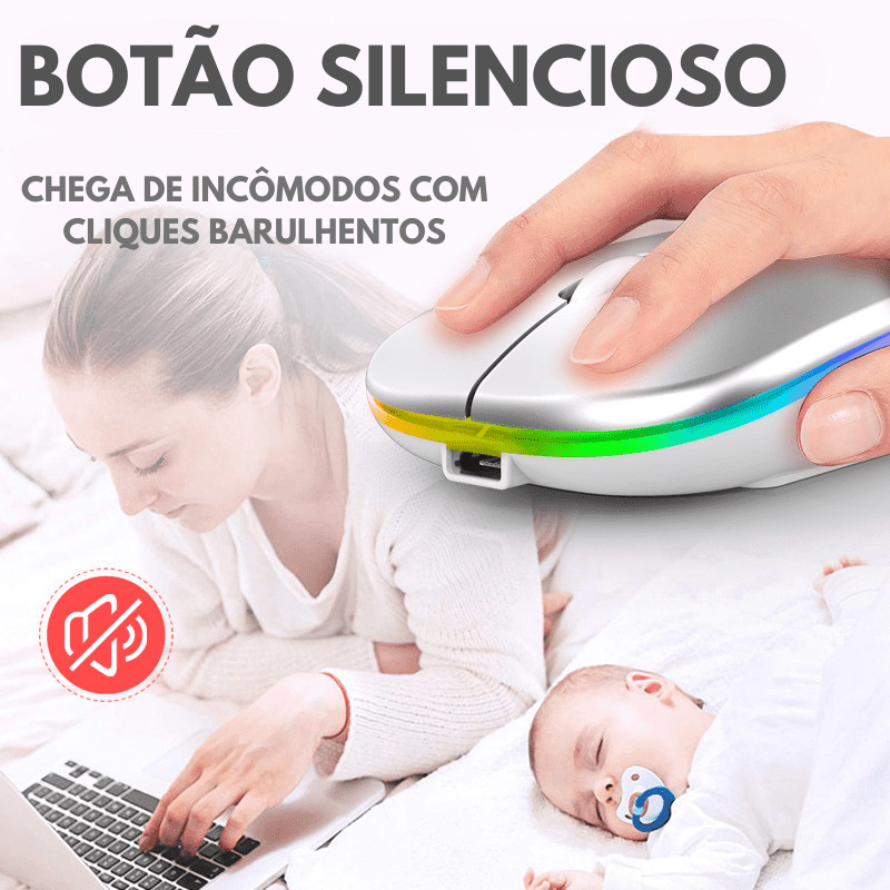 Mouse Bluetooth Sem Fio Slim Wireless - Renzo - Lojas Original
